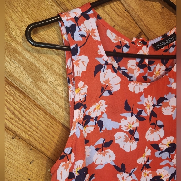 Cynthia Rowley orange and blue lightweight sheer medium tank top - Picture 8 of 8